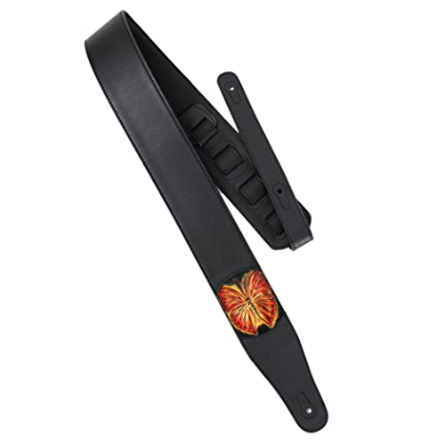 Walker And Williams CVG-166 Sangle rembourrée Motif papillon Rouge écarlate et doré - Les Beatles, Paul McCartney, John Lennon, RIngo Starr, George Harrison Walker And Williams CVG-166 Sangle rembourrée Motif papillon Rouge écarlate et doré – Image 7