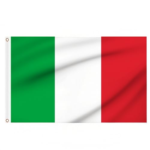 Italienische Flaggen 1 5 m x 0 9 m große italienische Flaggen mit Messingösen für Eurovision-Partydekorationen Fußballspiele Sportveranstaltungen im Freien