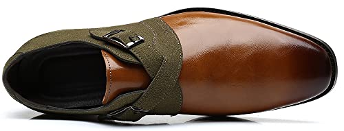 Santimon Mens Monk Strap Loafers Easy Slip-On Leather Dress Comfort Lightweight Driving Formal Business Classic Casual Shoes4