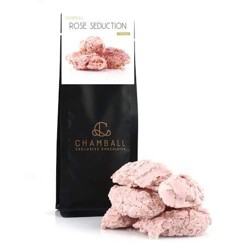 Trufas de chocolate belga Rellenas de Praliné de Fresa con Escamas de 7 Uds, Trufas de Belorado, Chocolate Belga, Rocas de Chocolate, Trufas Magicas, Pack Chocolates para Regalar de CHAMBALL