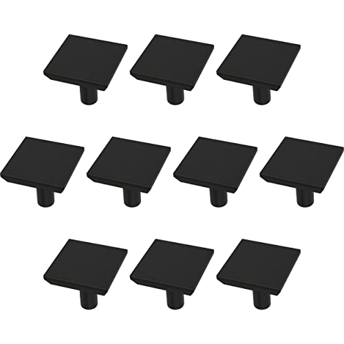 Franklin Brass P40847K-Fb-C Simple Chamfered Square Kitchen Or Furniture Cabinet Hardware Drawer Handle Knob, 1-1/8-Inch (29Mm), Flat Black, 10 Count (Pack Of 1) #TOP4