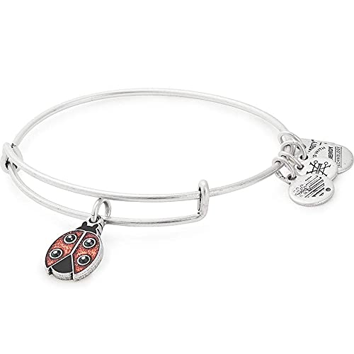 Alex And Ani Tokens Expandable Bangle For Women, Ladybug Charm, Rafaelian Silver Finish, 2 To 3.5 In #TOP25