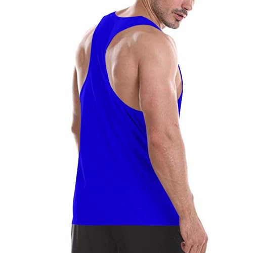 Men's Racerback Tank Tops Sleeveless Casual Cut Off Tops Lightweight Breathable Summer Shirt Workout Gym Tees