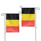 GIEAMTYU 1 Pc Double Sided Belgium Garden Flag 12x18inch,220D Sturdy Polyester,Belgian National Flags for Garden Yard Decor.