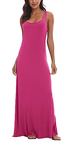 Urban CoCo Women's Scoop Neck Solid Sleeveless Summer Beach Tank