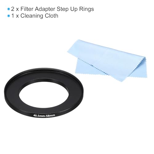 PATIKIL 40.5mm-58mm Metal Step Up Ring with Cleaning Cloth - Image 3