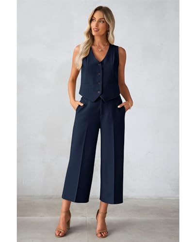 luvamia Women's Vest and Wide-Leg Pant Suit Set - 27.99 w/ Code + 50% Off Code Z4Y79DFL - image 4
