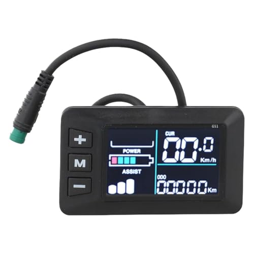 URCELYT E-Bike LCD�f�B�X�v���C 24V 36V 48V�A22.2mm�n���h���o�[�ɑΉ��A5�s��25cm�P�[�u���t���A�d�����]�Ԃ̑��s�����p