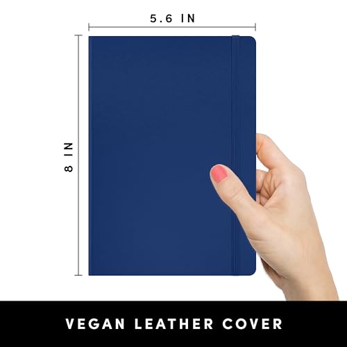Image of PAPERAGE Dotted Journal Notebook, (Royal Blue), 160 Pages, Medium 5.6 in x 8 in - 100 GSM Thick Paper - Hardcover Journaling Notebook for Work, School & Bullet Journaling