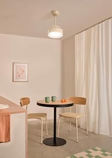 CREATE / WIND CLEAR LAMP/Ventilatore da soffitto con luce sabbia con telecomando / 40W, Silenzioso, Ø55 cm, 6 velocità, pale retrattili, funzione estate-inverno, luce LED 3 temperature