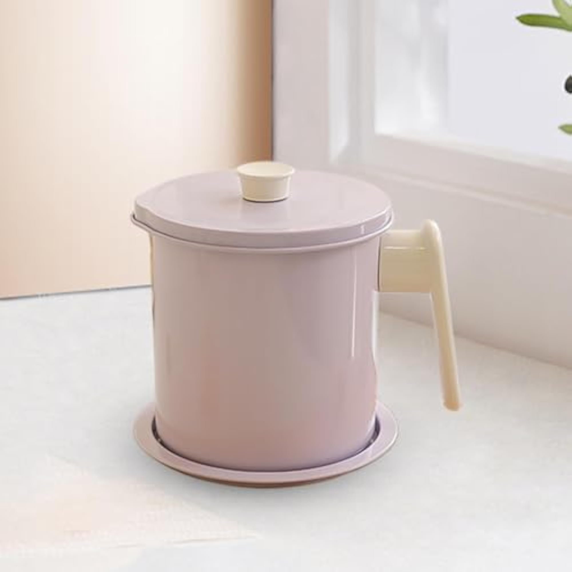 Oil Storage Container with Fine Mesh Strainer, 1.4L Violet