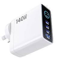 140W GaN Wall Charger, 3 USB C 1 USB A, White