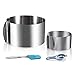 2 PCS Anello per Torte Regolabile, Grande Cerchio per Torte Ø 16 – 30 cm con Scala, Piccolo Cerchio Ø 6–10 cm, Stampi Rotondi in Acciaio Inox per Dessert,con Separatore Uova e Spatola
