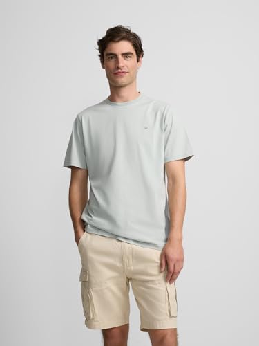 SILBON Camiseta Paradise Beach Verde Manga Corta para Hombre Talla S