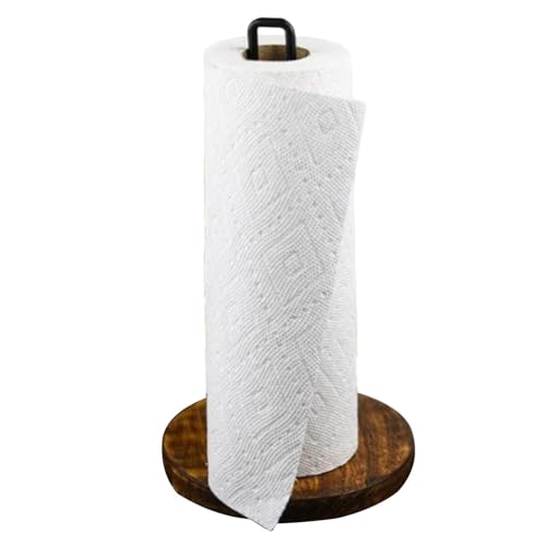 Encimera toallero de papel de madera y soporte de servilletas rústico para cocina 8