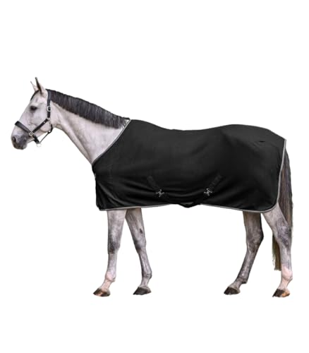 Economic - Manta polar con correas cruzadas (115 cm), color negro