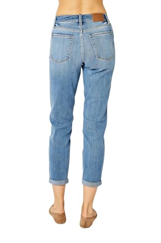Judy Blue Women's Mid-Rise Cuffed Slim Fit Jeans4