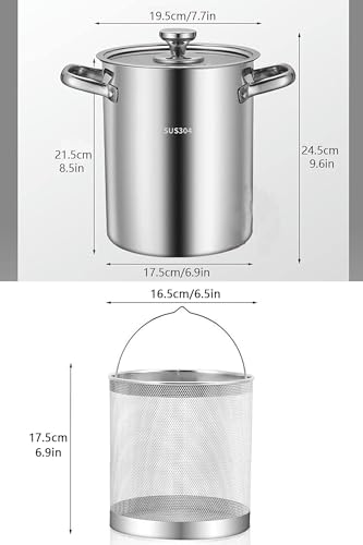 BTURYT 304 Stainless Steel Asparagus Pot, Steamed Pot With Basket And Lid, Deep Pan With Home, Kitchen, Restaurant, Kitchen Tool (4L) - Image 3