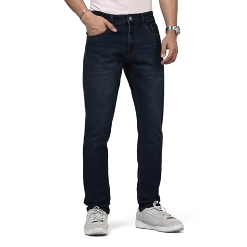 Image of WROGN Men's Slim Fit Jeans | Cotton Stretch | Solid | Casual Denim