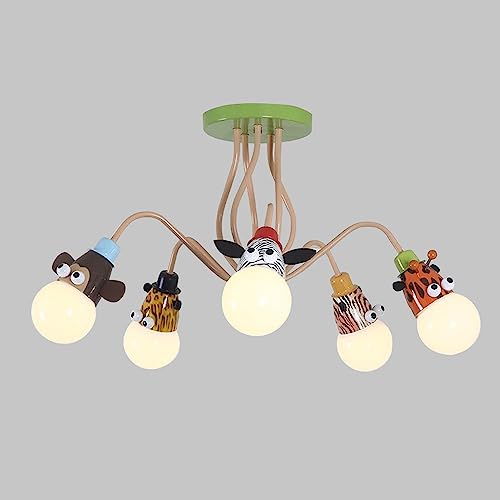 Plafonnier créatif chambre d'enfant en forme d'animaux colorés avec douille E27 - 2