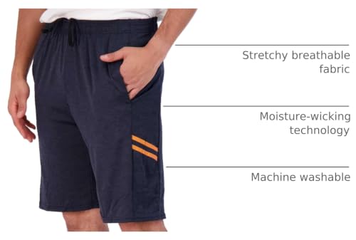 Image of Real Essentials Men's 5 Pack: 9 inch Dry-Fit Shorts - Athletic Gym, Workout, Basketball, Running, Casual Lounge Active Pockets