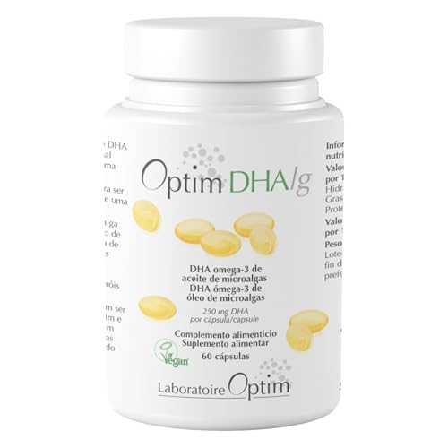 OPTIM DHAlg Omega 3 Vegano DHA 250 mg | Aceite de microalgas Schizochytrium | 60 cápsulas blandas vegetales | Registrado en la Vegan Society | Sin pescado - Sin sabor | Cerebro y Visión