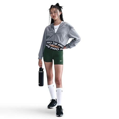 Image of Nike Girls' Pro Shorts (Little Big Kid), Fir /White