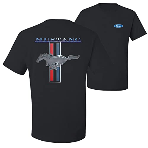 Ford Mustang 1964 Pony Tri-Bar Stripes T-Shirt - Heather Crimson, Men's M-XL