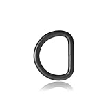 Ganzoo D - Ring aus Stahl, 10 Stück im Set, Stahl-Ring 23mm x 22mm, nichtrostend, Ideal in Verbindung mit Paracord 550 zu verarbeiten, geschweißter Stahl, Farbe schwarz eloxiert Marke