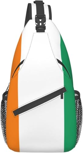 Mochila bandolera unisex negra para senderismo miniatura 1