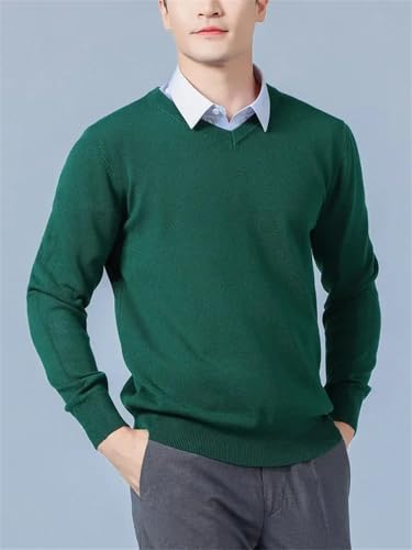 Men's Cashmere Blend Sweater Winter Soft Warm Knitted Sweater Casual Large Size V-Neck Sweater3