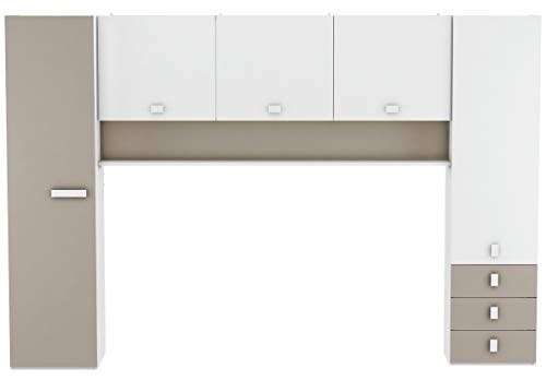 PEGANE Pont de Rangement/Meuble de Rangement pour lit Enfant - 304 x 203 x 53,5 cm