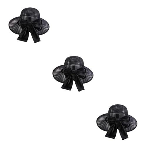 Chapeau de soleil femme élégant avec noeud ajustable et casquette de plage noire