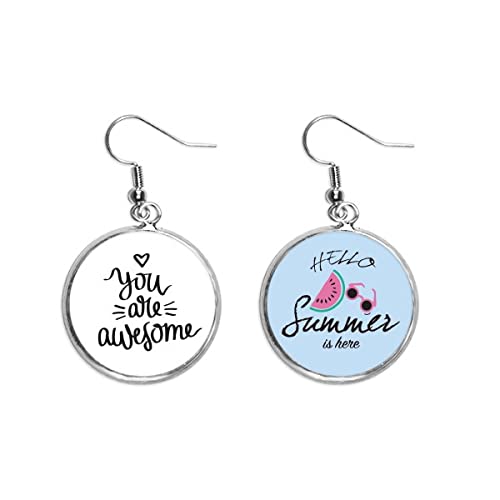 Pendientes de sandía para verano y lóbulo en formato de bisutería ligera