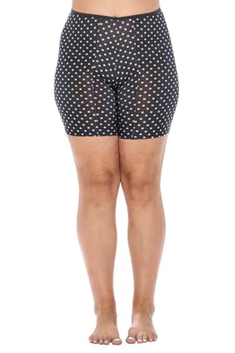 Image of Undersummers Classic Shortlette, Plus Size Slip Shorts for Women Under Dress, Thigh Anti Chafing Shorts Women, Undergarments for Dresses (4X, Polka Dot)
