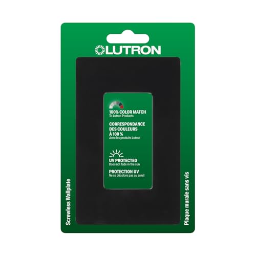 Image of Lutron Claro Light Switch Cover Plate, 1 Gang Wallplate, for Decorator Light Switches, Rocker Light Switch Cover, Outlet Cover, Screwless Switch Plate Cover, Gloss, CW-1-BL, Black