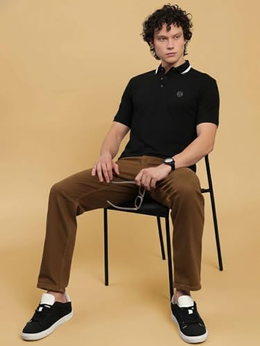 Image of Lux Nitro Men's Polo T-Shirt with Jacquard Collar | Half Sleeve Collar T-Shirt for Men | Casual & Office Wear