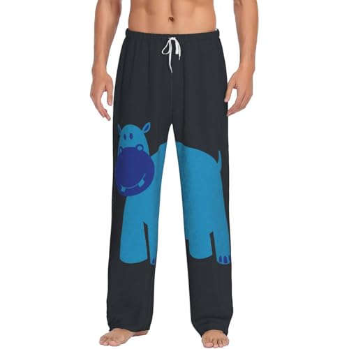 Pyjama flanelle homme doux avec imprimé hippopotame mignon