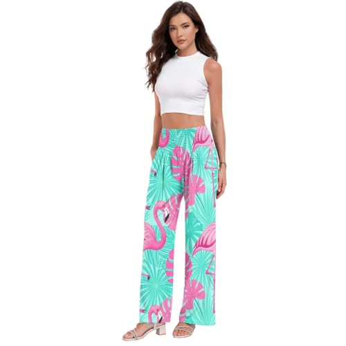 Pantalon décontracté pour femme taille élastique fluide et léger