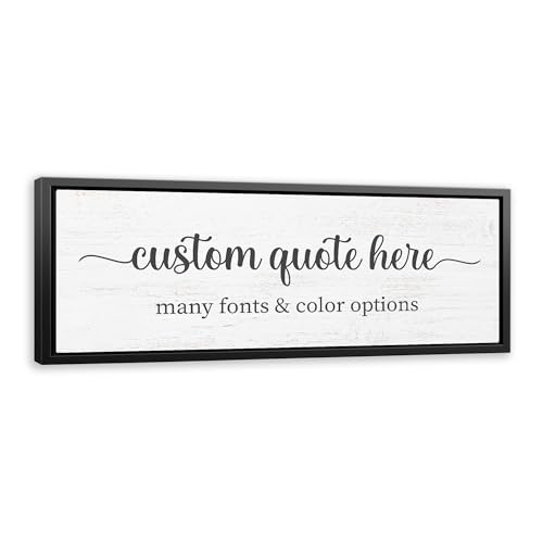 Awesometik Personalize Your Own Custom Canvas Quote, Motivational Own Saying, Song Lyrics On Wall Art, 20 Background Colors with Plain, Wood, Distressed Styles, Housewarming Gift