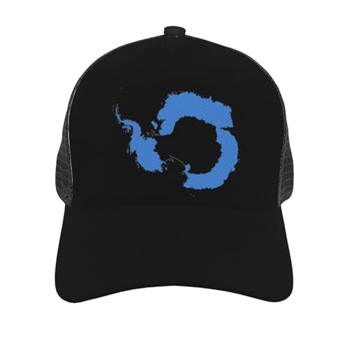 Flag Map of Antarctica Unisex Mesh Baseball Caps - Classic Adjustable Hat3