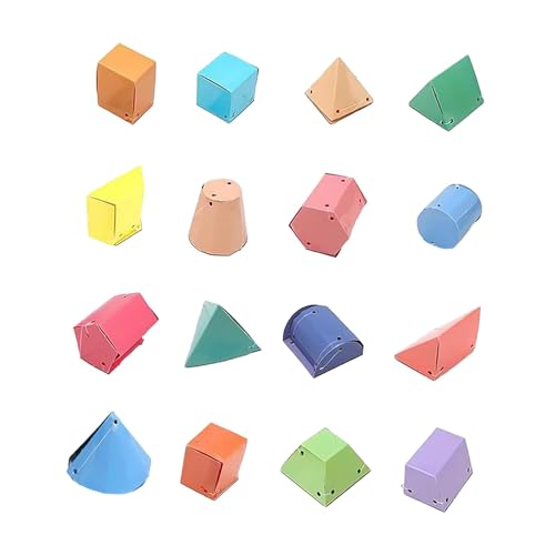 Colcolo 16個の幾何学的形状面積デモンストレーター 16の形状教育玩具 3D幾何学的立体 小学校 幼稚園向け