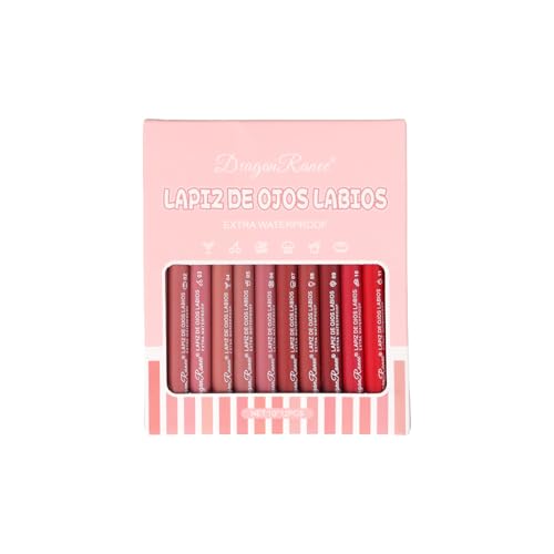 Juego de 12 delineadores de labios, juego de lápices de labios impermeables, mate de larga duración, textura suave