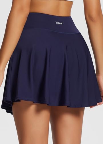 BALEAF Saia de tênis feminina plissada rodada para mulheres, saias de golfe atléticas com bolsos par