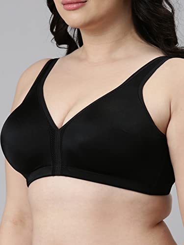 Image of Enamor Plush Comfort, Side Support and Lift Women's Everyday Full Support Plunge Bra - All Day Comfort, Non-Padded, Wirefree, High-Coverage - F024