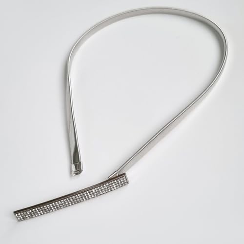 CREATCABIN Elegant Skinny Belt Rhinestone Belts Thin Fashion Belt Ultra Elastic Belt for Women Adjustable Chain Stretch Elast4