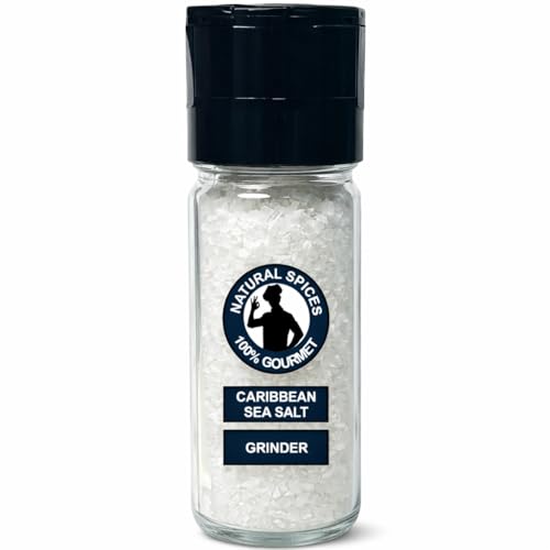 Sal Marina Gruesa Caribeña en Molinillo de Vidrio 9 oz miniatura 1