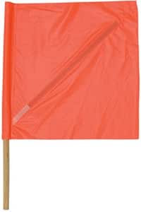 18-Inch Vinyl Safety Flag With 24-Inch Wooden Dowel - Red/Orange High Visibility
