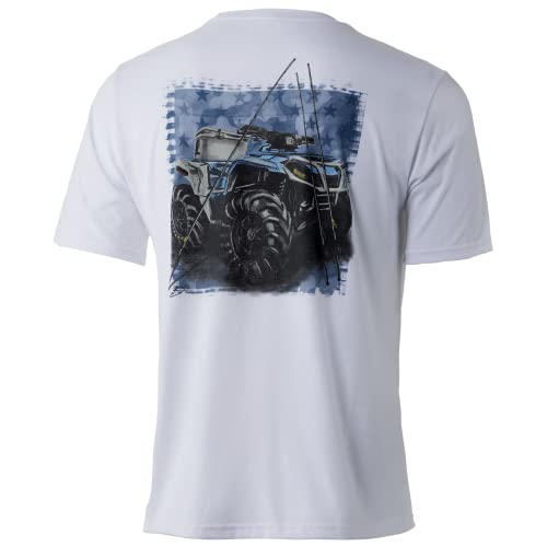 HUK Camiseta masculina padrão KC Scott manga curta | Camiseta de pesca de desempenho, suporte de var