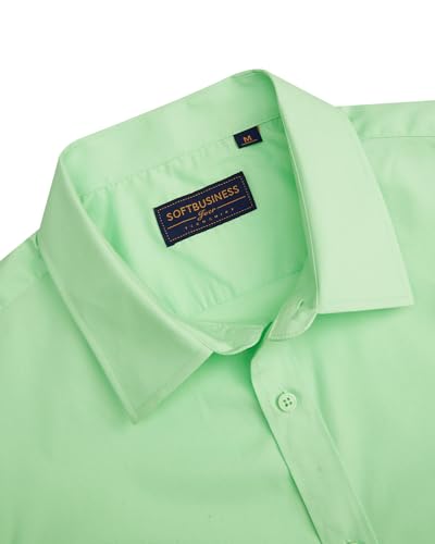 Image of J.VER Men's Short Sleeve Dress Shirts Stretch Stain Shield Casual Button Down Shirts Solid Formal Shirt